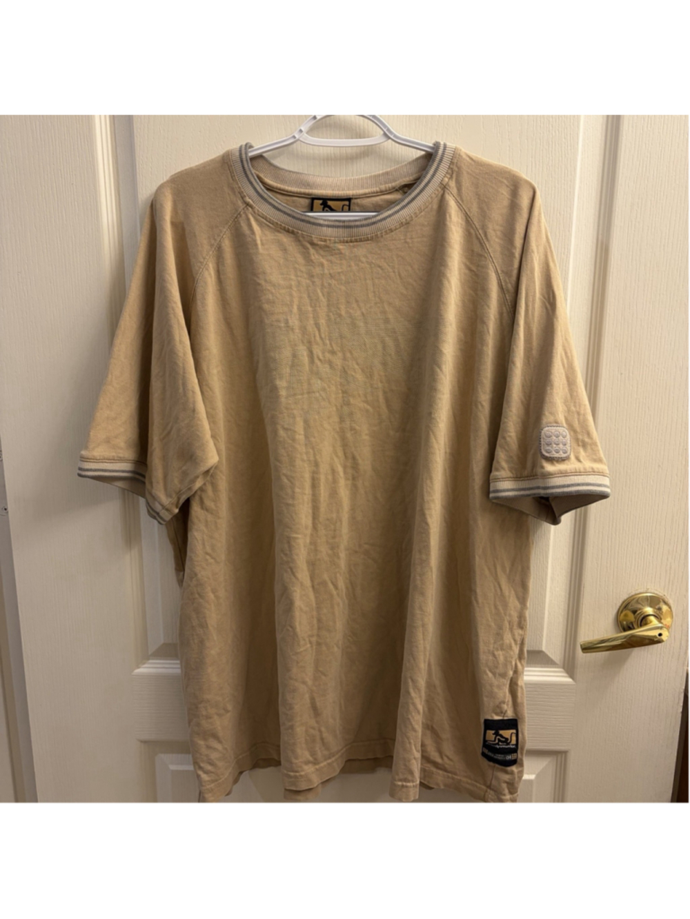 Drunkmunky Vintage 90s Y2K T-Shirt With Patches Size Xl Tan